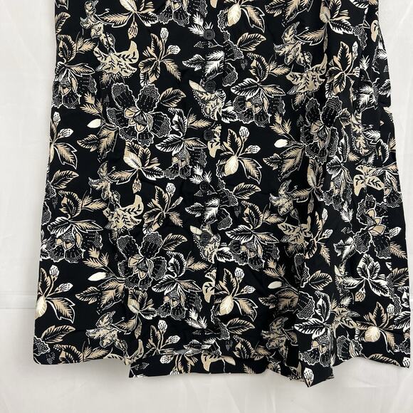 NWT Old Navy floral print midi skirt PL boho beachy pool tropical relaxed button - Picture 3 of 9
